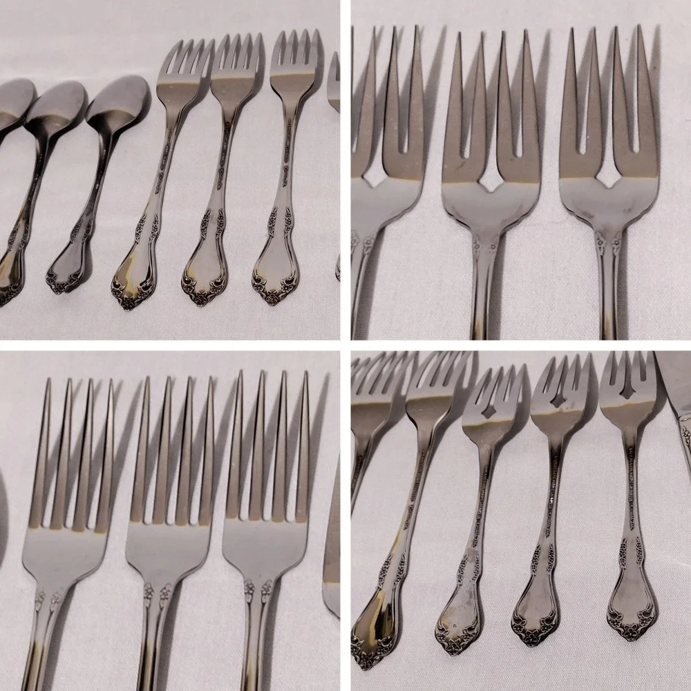 Wm A Rogers Oneida Mansfield Amadeus Stainless Flatware Set 15pc Ornate